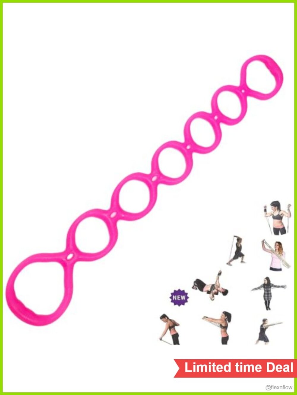 7 Ring Stretch Resistance Exercise Band for Full Body Yoga Home Gym Fitness